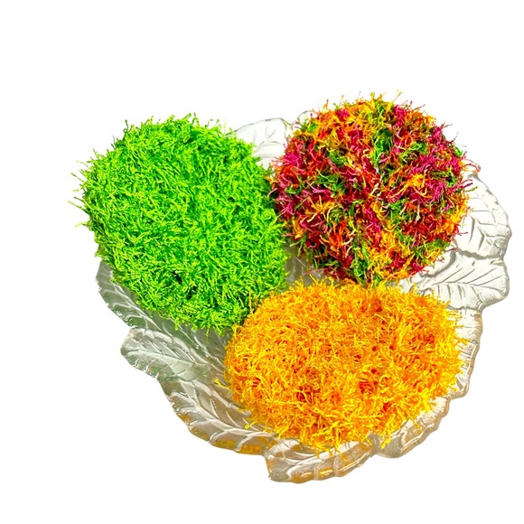 Hand Crafted Other - Hand Crafted Colorful Crocheted Polyester Kitchen Reusable Dish Scrubbing Pads
